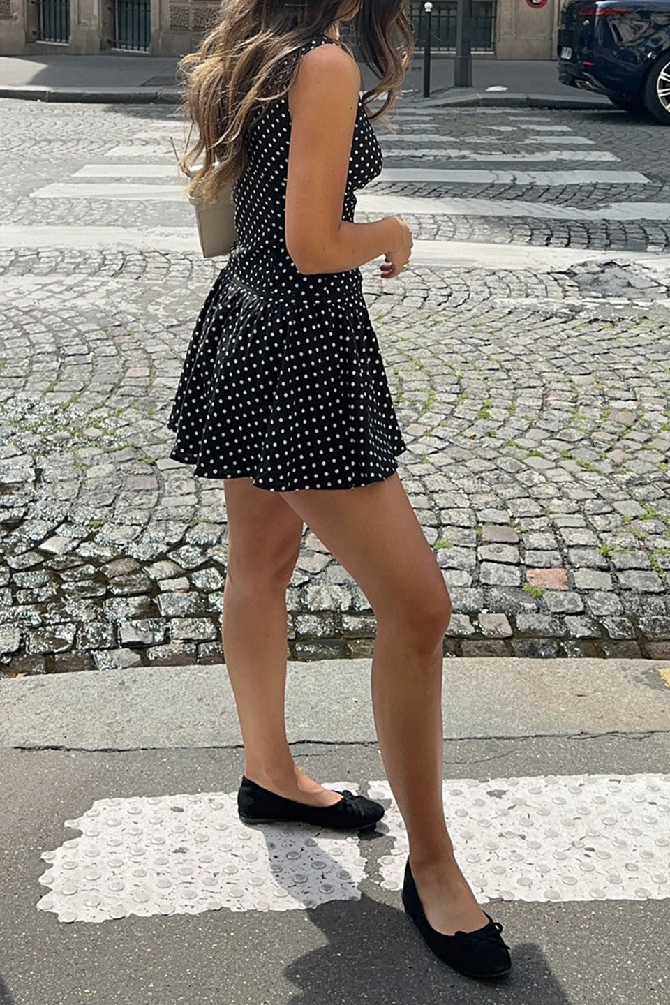 Black Polka Dot Bodycon Mini Dress 3
