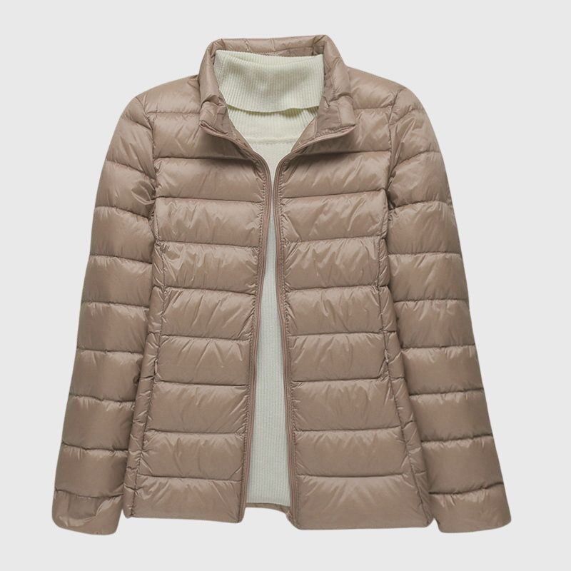 Hooded Zip Front Lightweight Quilted Puffer Jacket