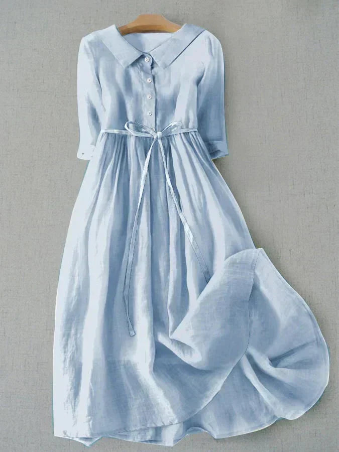 Giorgia Timeless Linen and Blend Dress Elevated Occasion Wear