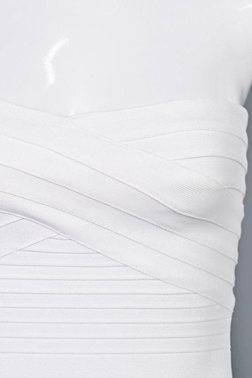 Aaliyah Bandage Mini Dress - White Pearl (Sale)