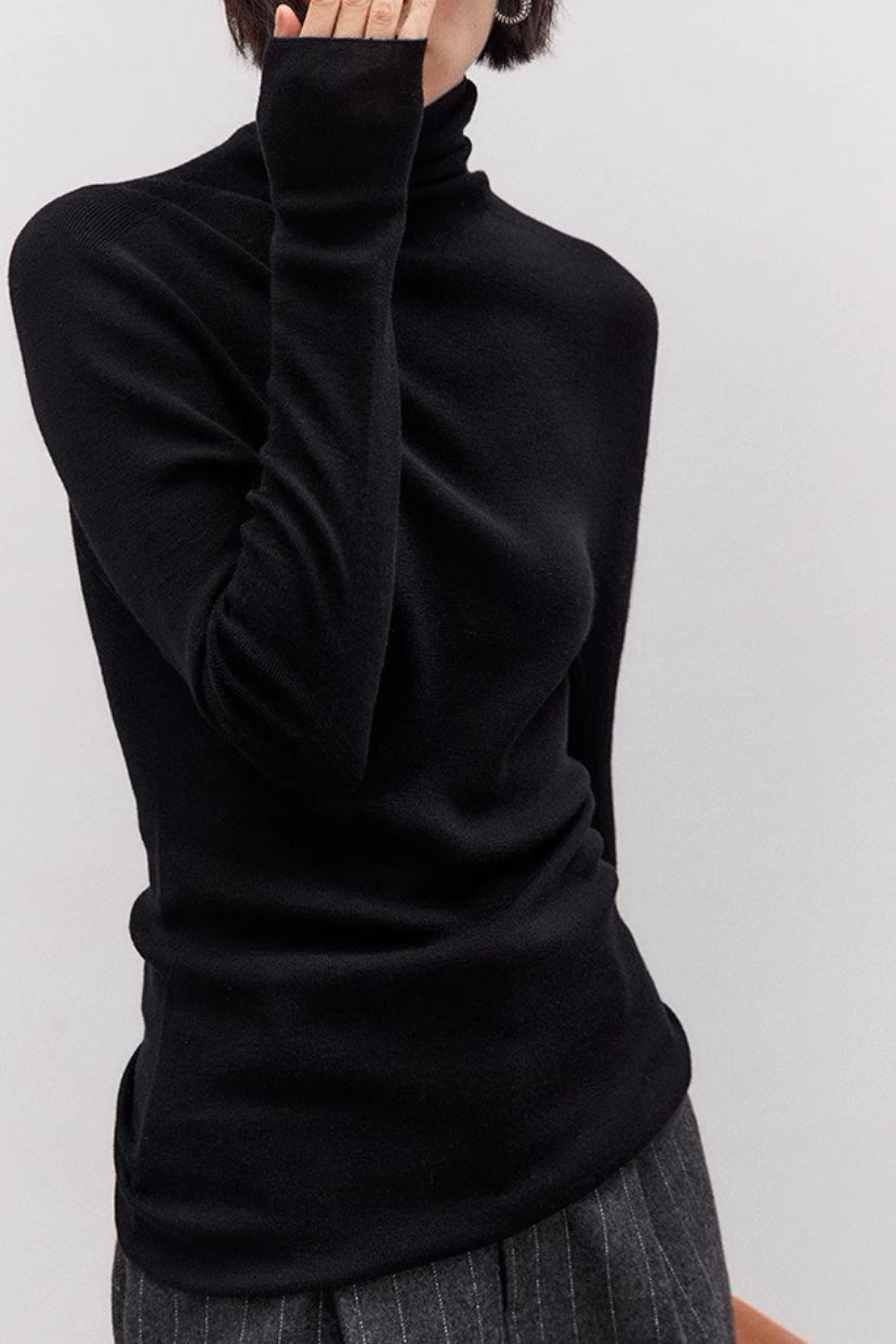 Soft Wool High Neck Fitted Base Layer