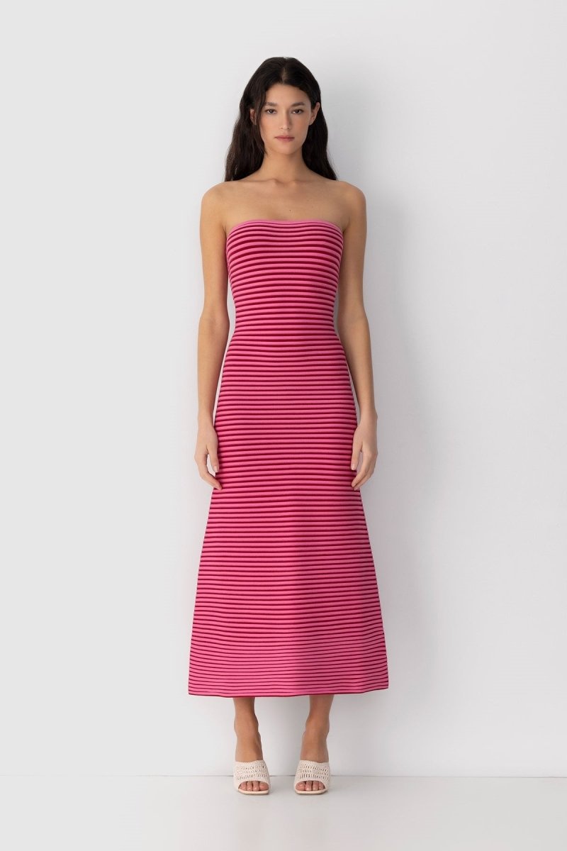 Susana Effortless Sleeveless Maxi Dress in Striped Knit Premium Wardrobe Essential
