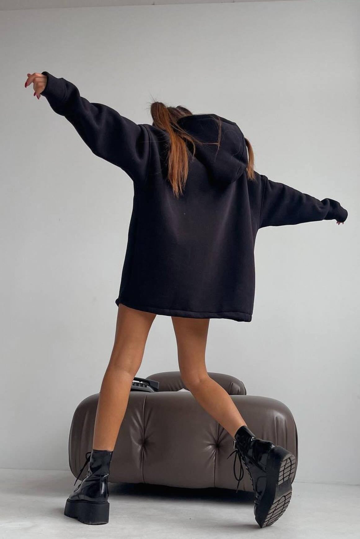 Oversized Long Sleeve Letter Print Hoodie
