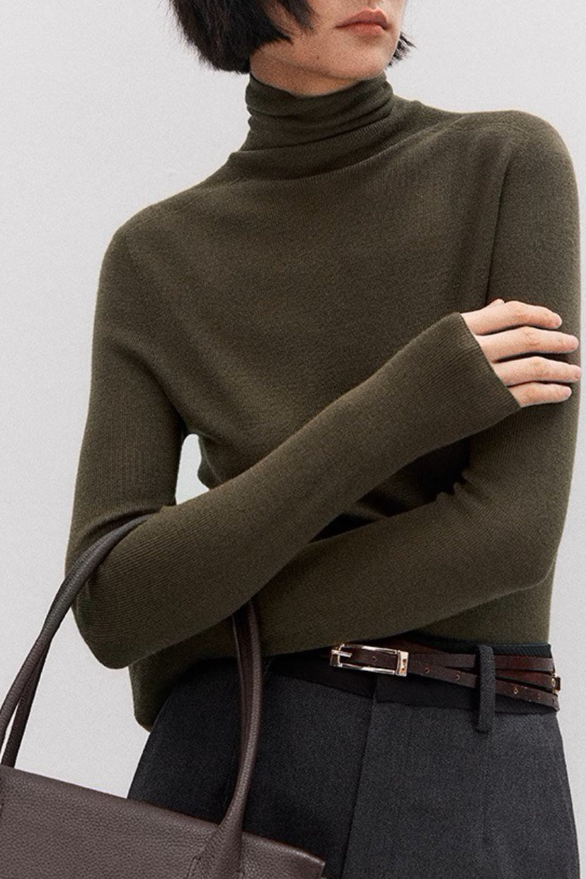 Soft Wool High Neck Fitted Base Layer