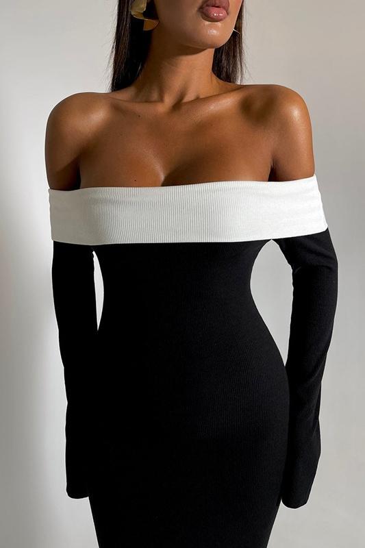 Aeris Off - shoulder Maxi Knit Dress