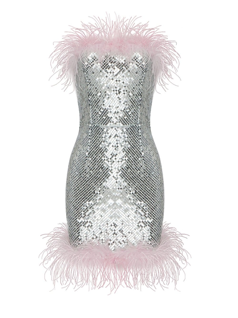 Alaina Feather Strapless Mini Dress - Fashion Pov