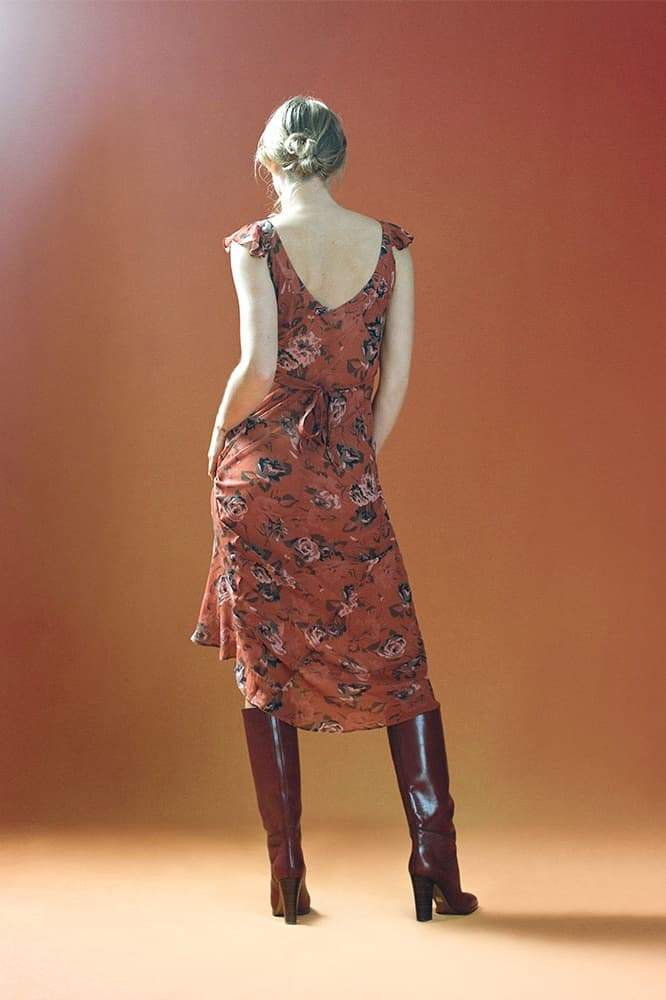 Yadira Statement Scoop Neck Floral Print Maxi Dress Chic Silhouette Collection