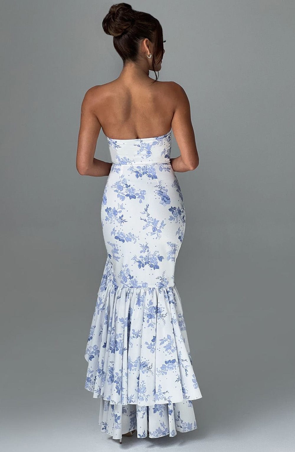 Angelina Maxi Dress Blue Floral Print