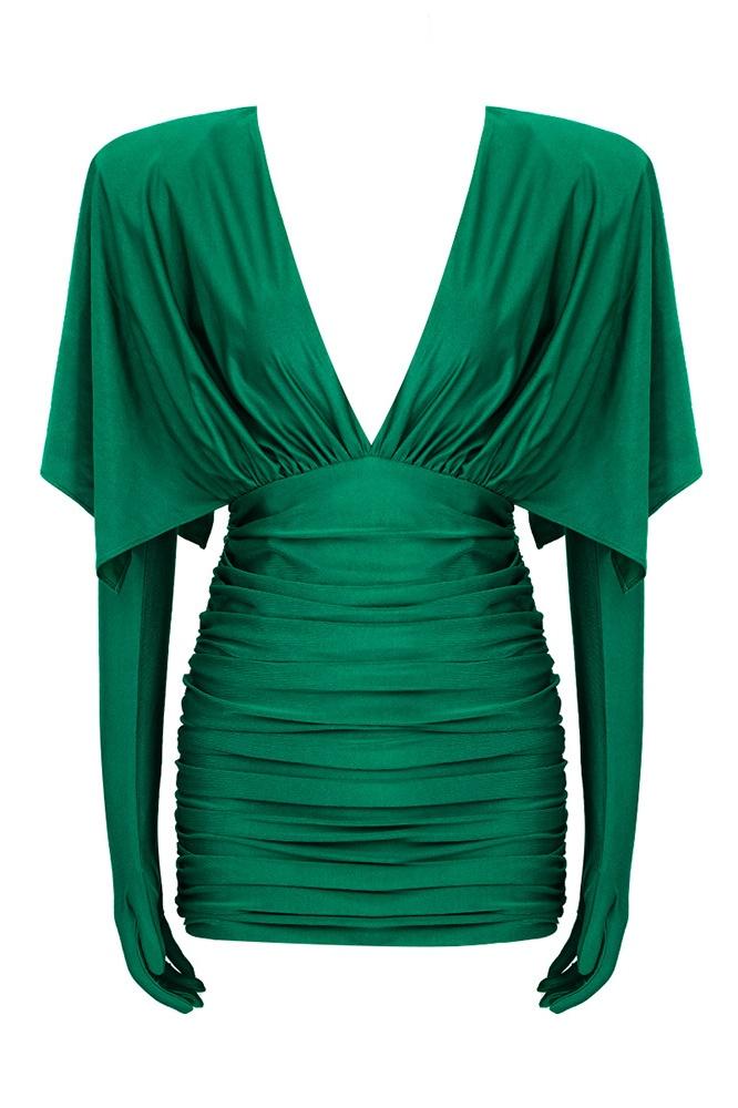 Marta Timeless Ruched V Neck Corset Mini Dress Designer Edit
