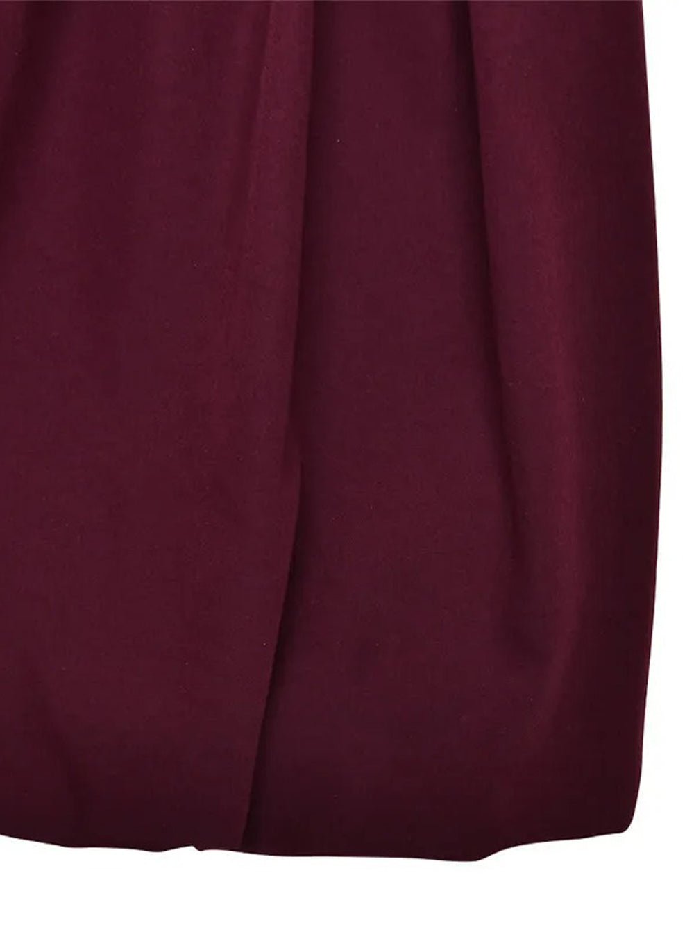 Burgundy Mock Neck Long Sleeve Bubble Hem Fit and Flare Mini Dress 6
