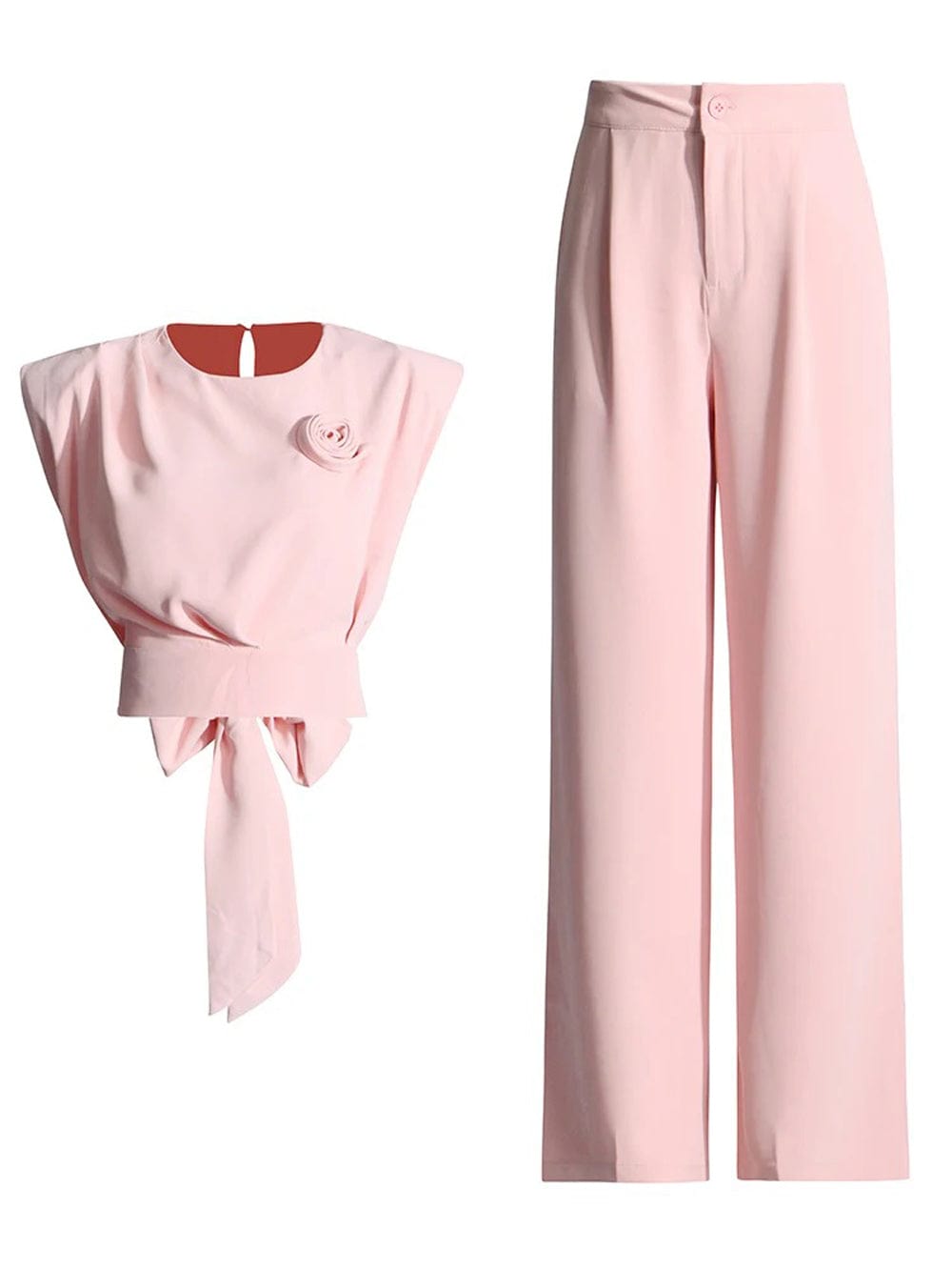 Avril Sleeveless Wide Leg Pant Chic Set - Fashion Pov