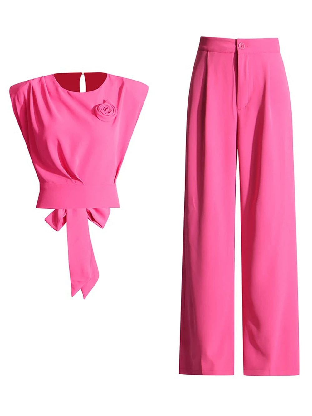 Avril Sleeveless Wide Leg Pant Chic Set