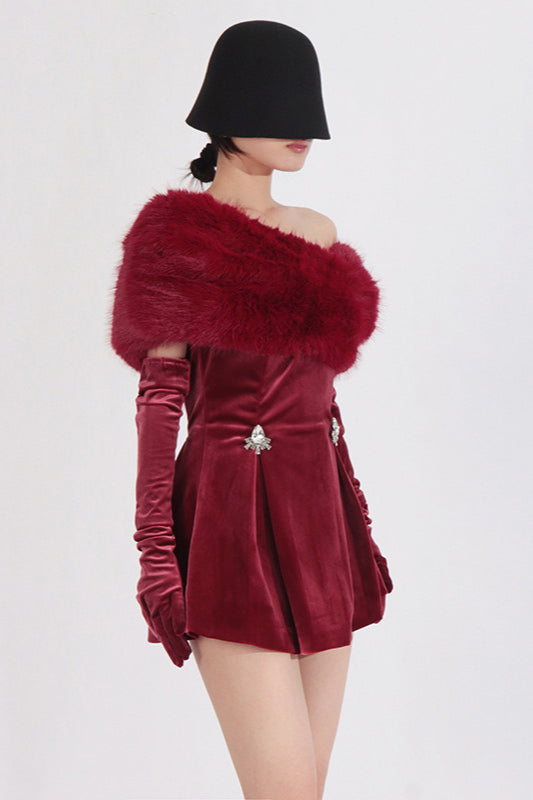 Red Crystal Embellished Strapless Bandage Dress 2