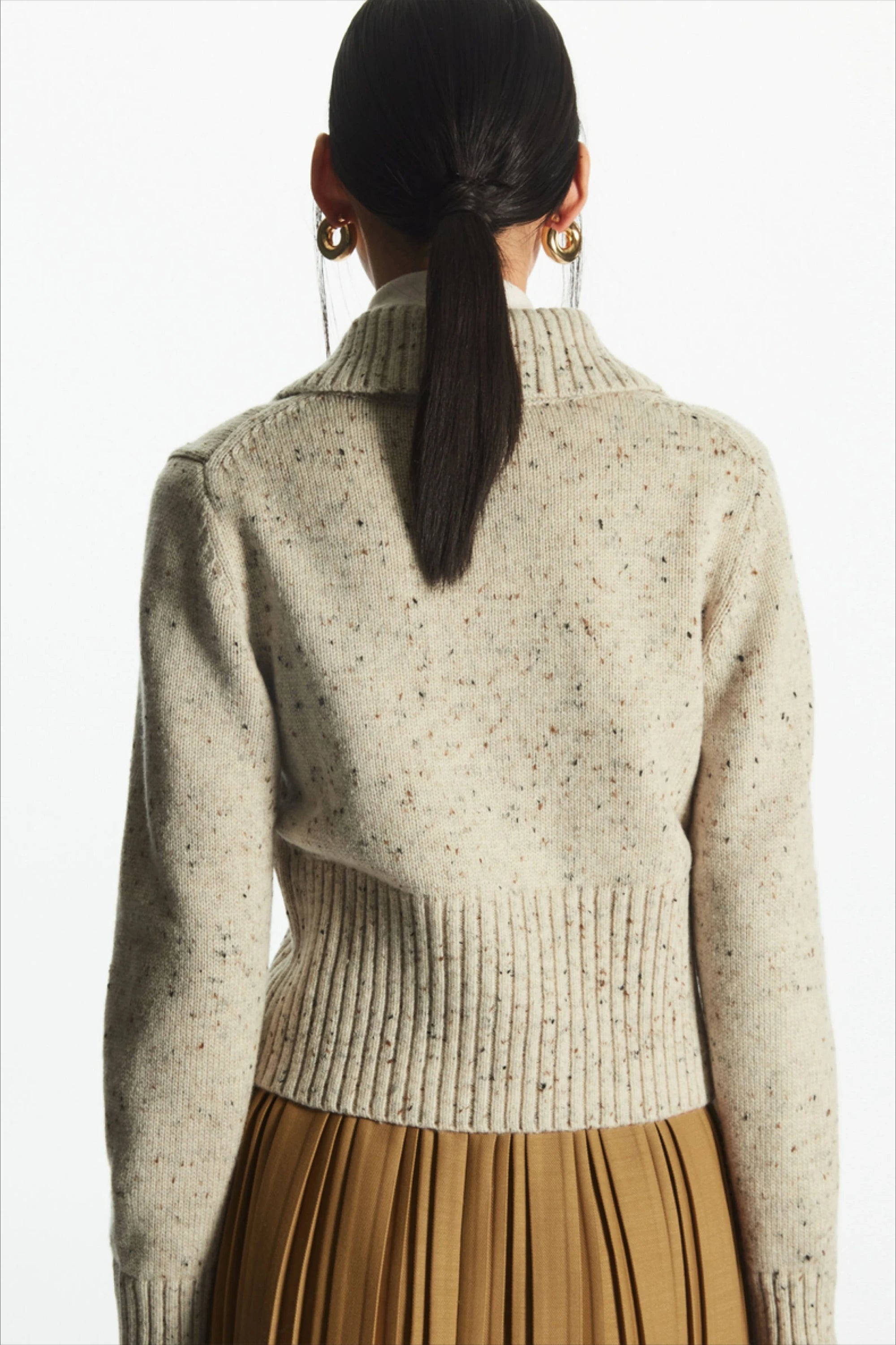Wool Blend Short OpenNeck Cardigan