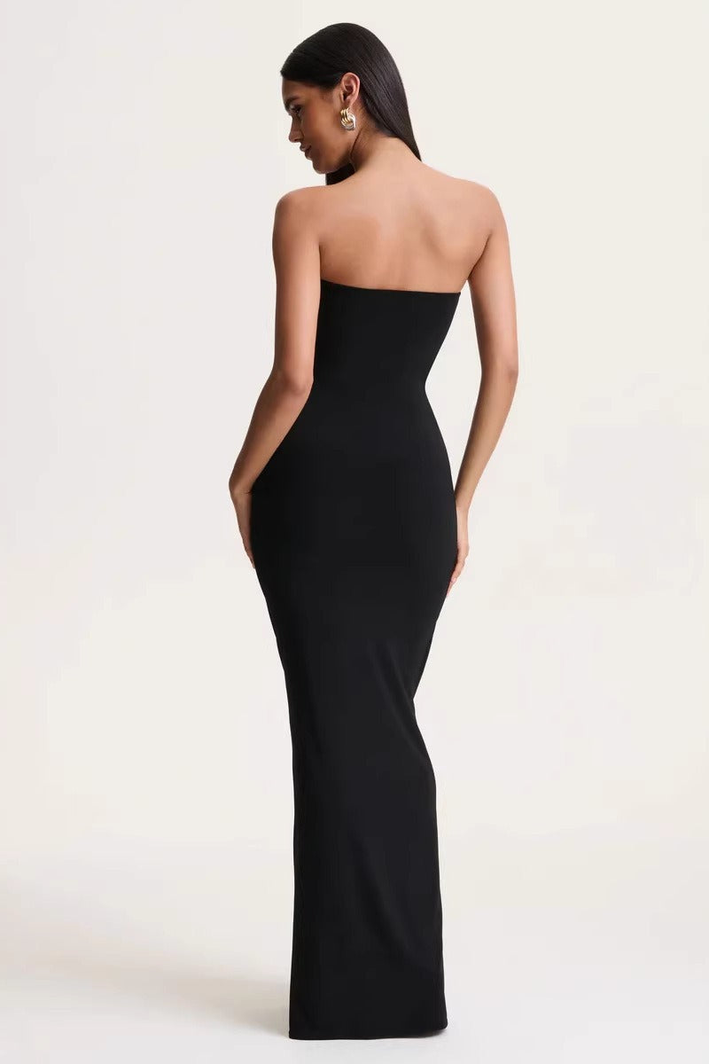 Sexy Sleeveless Ruched Waist Cinched Sash Strapless Party Dress
