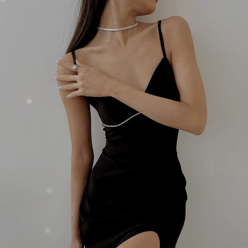 Summer New Women'S Hot Drill Halter Dress