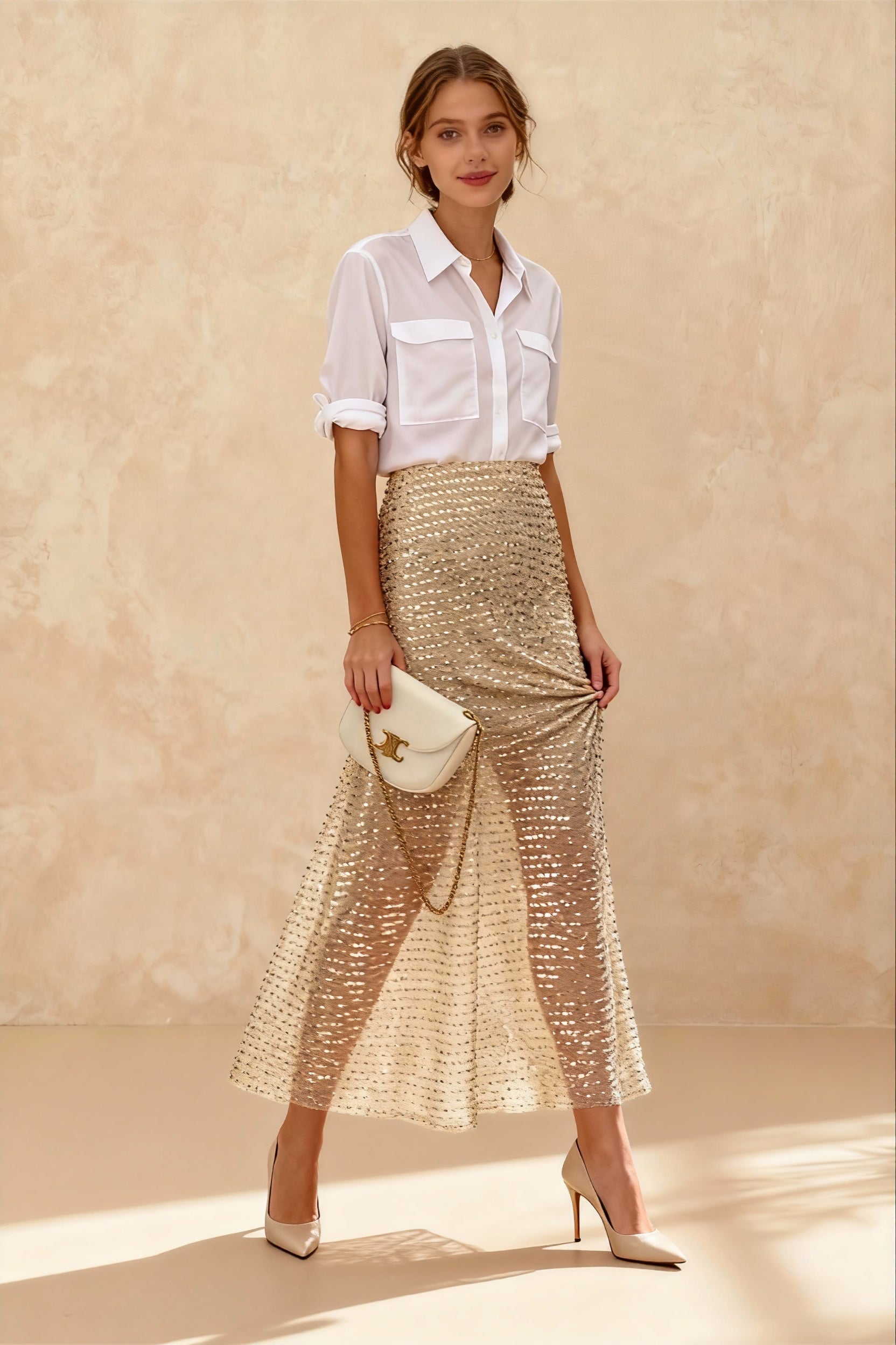 Sequins HighWaisted Maxi Skirt