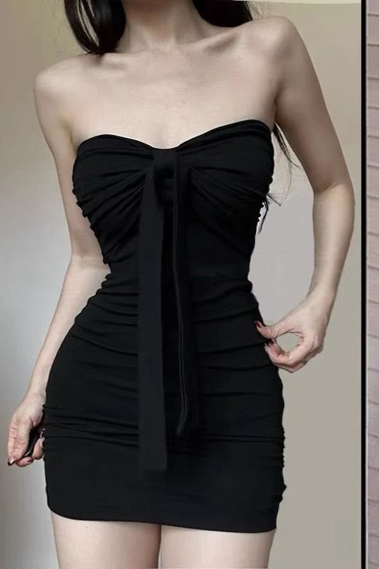 Tube Tie Sleeveless Mini Slim Bodycon Dress