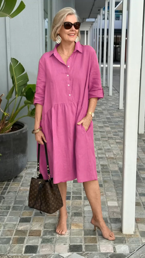 New Cotton linen casual dress