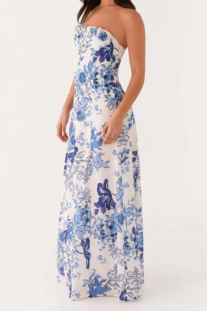 Off Shoulder Aline Maxi Floral Dress