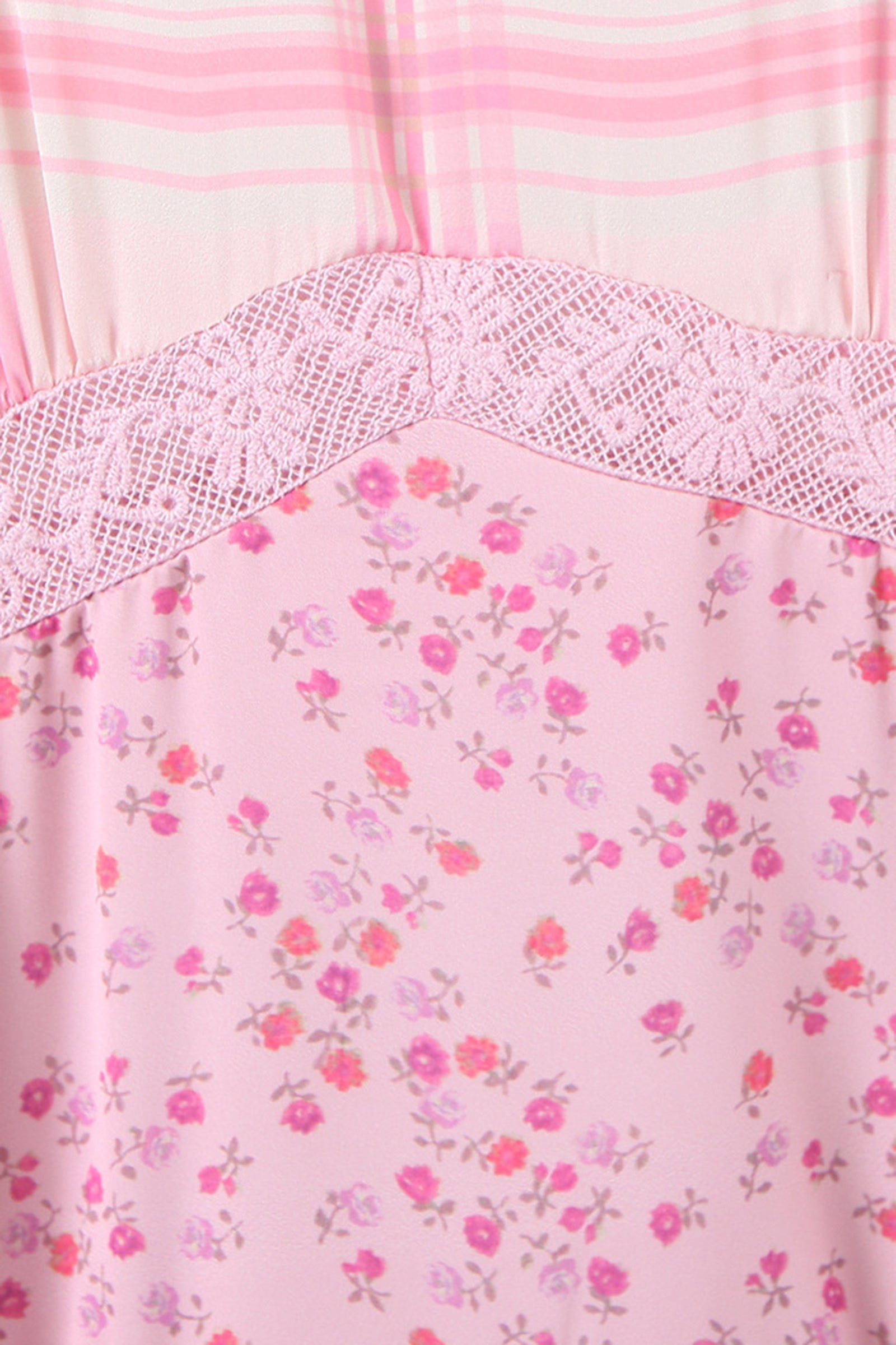 Pink Floral Print Balloon Sleeve Tiered Mini Dress