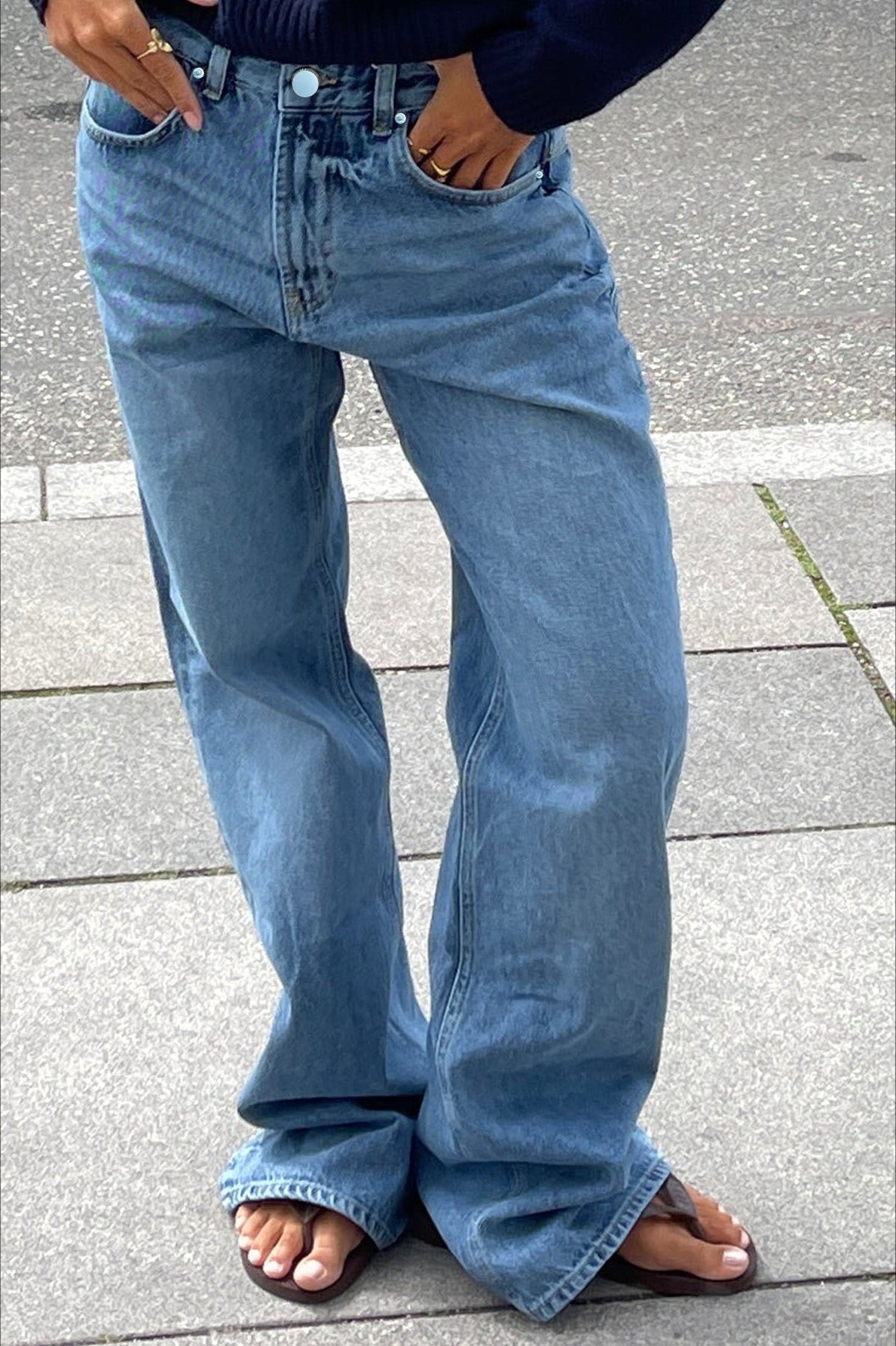 Contrast Patchwork Y2K Retro Star Back Casual Jeans