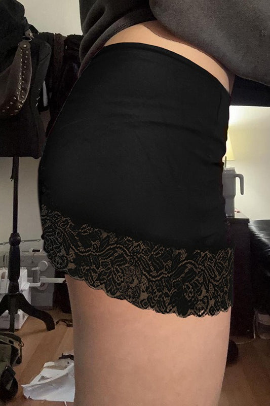 Sheer Lace Bodycon Midi Skirt