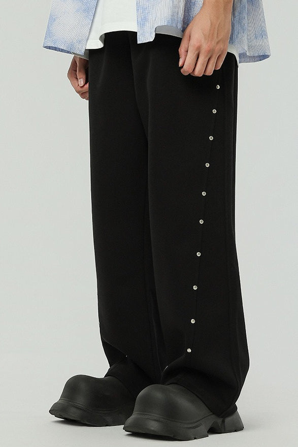Vintage Rivet Drawstring Casual Sweat Pants