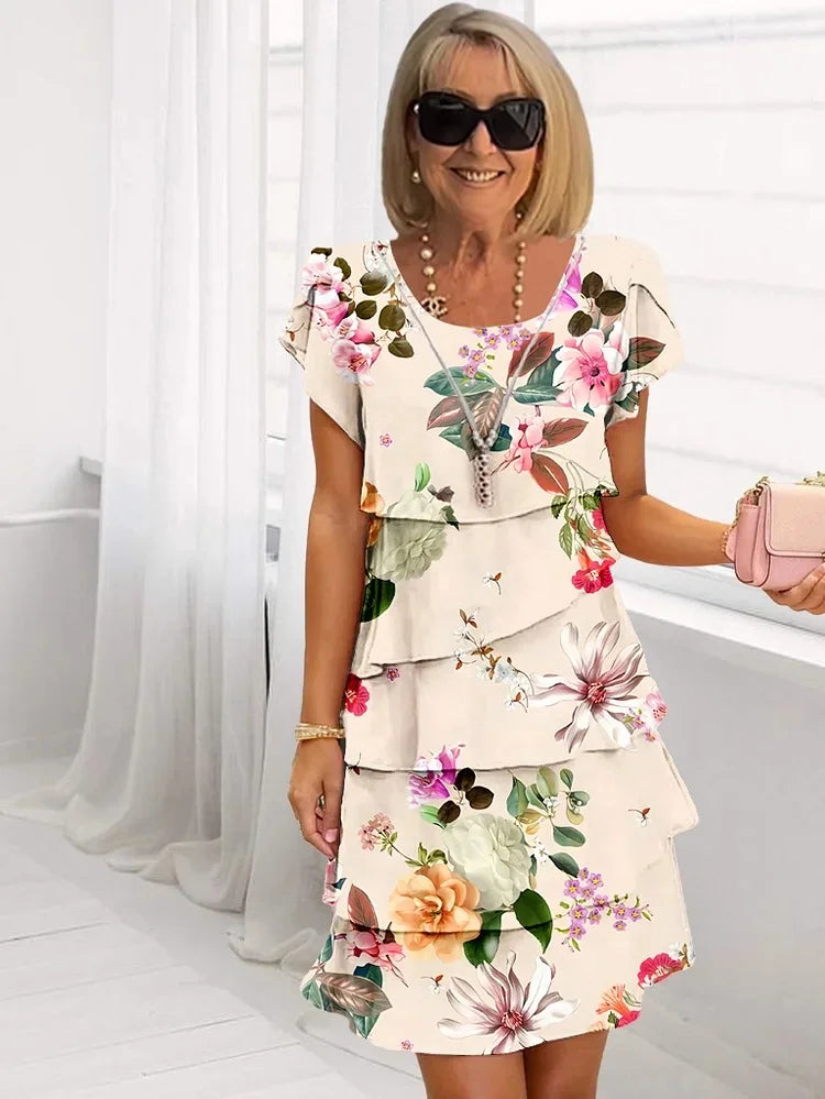 Paulina Elevated Pleated Floral Print Ruched Dress Statement Occasion Edit