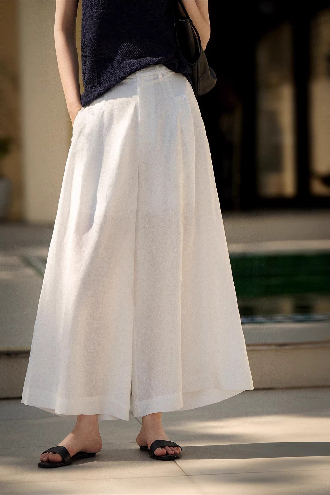 Breezy Linen Relaxed Wide Leg Pants