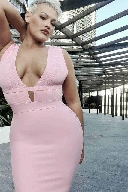 Bay Bandage Dress - Nude (Sale)