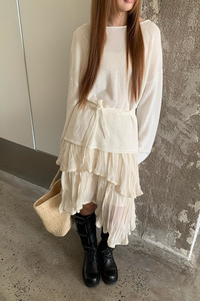 Elegant Flowy Midi Skirt