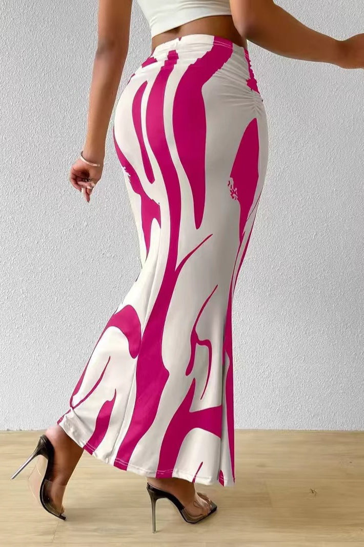 Zebra Print Fishtail Pencil Skirt