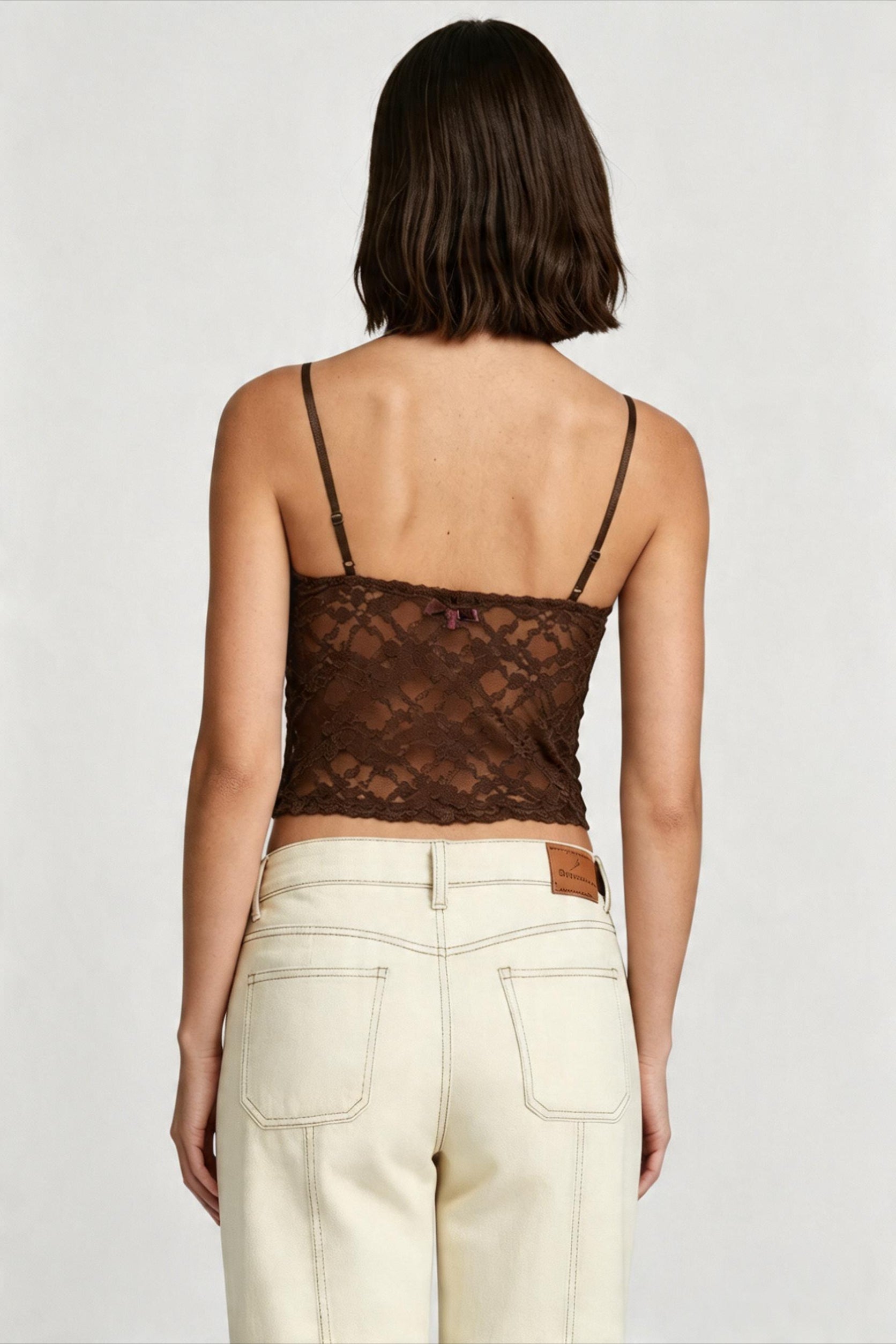 Lace trim slim cami top