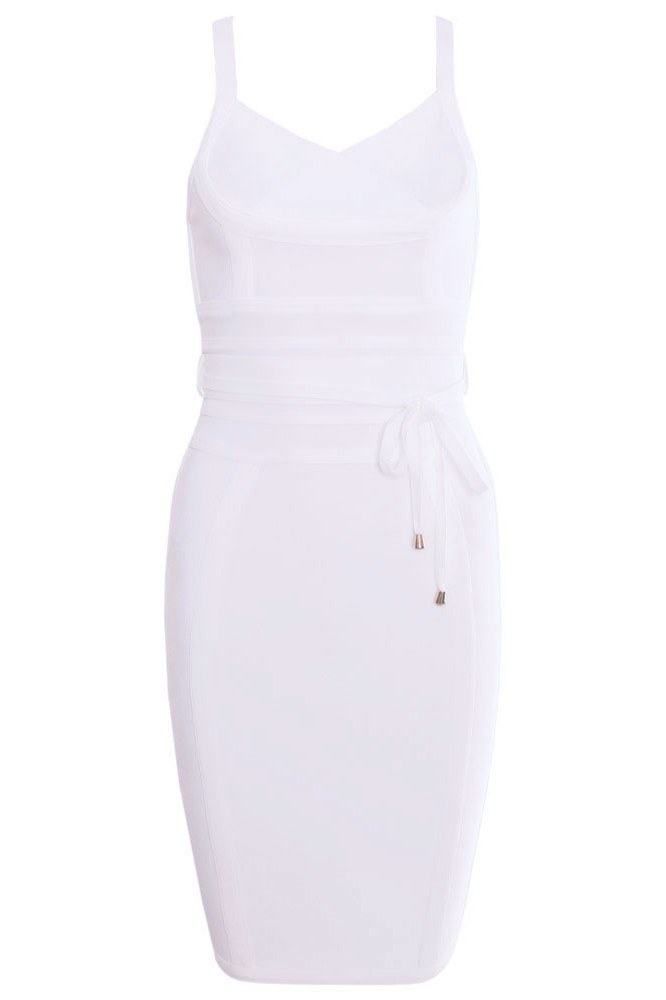 Bek Bandage Dress - White Pearl (Sale)