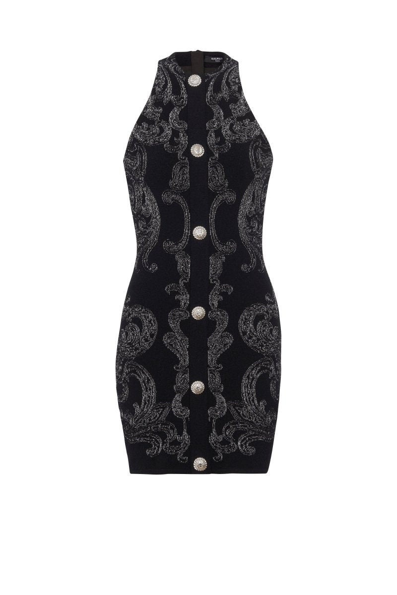 Zaida Premium Mini Knit Dress with Paisley Print Chic Silhouette Collection