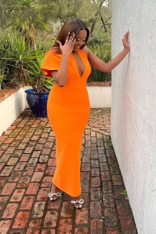 Blake Bandage Maxi Dress - Apricot Orange (Sale)