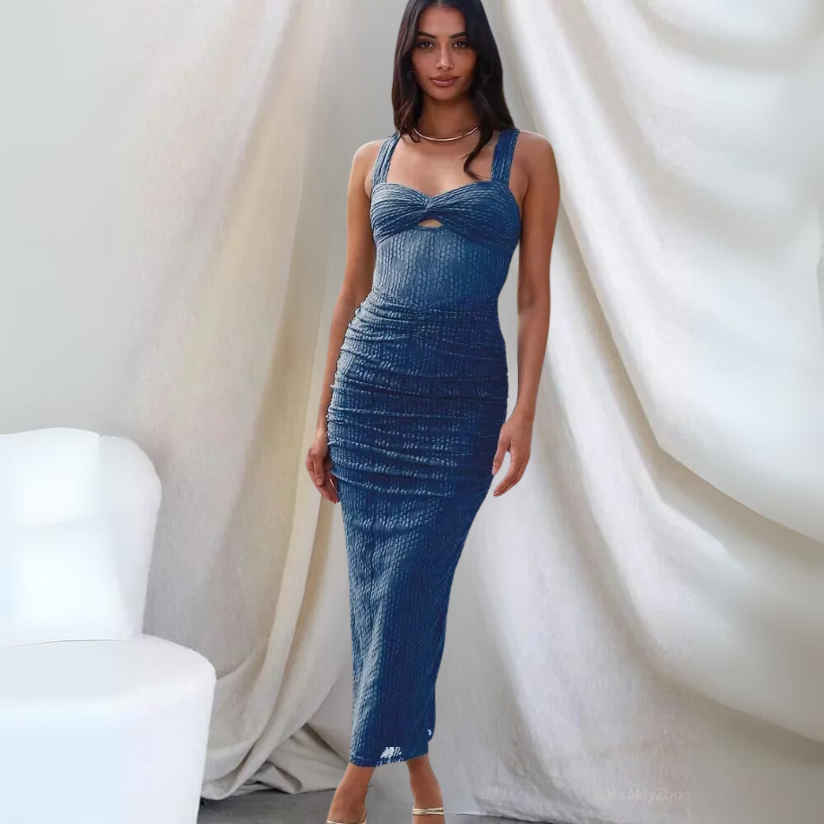 Victoria Luxe Long Fitted Summer Dress Designer Edit