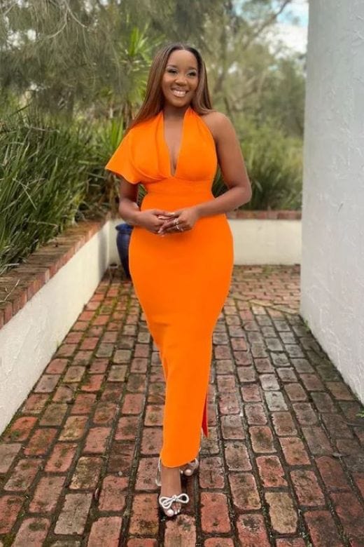 Blake Bandage Maxi Dress - Apricot Orange (Sale)