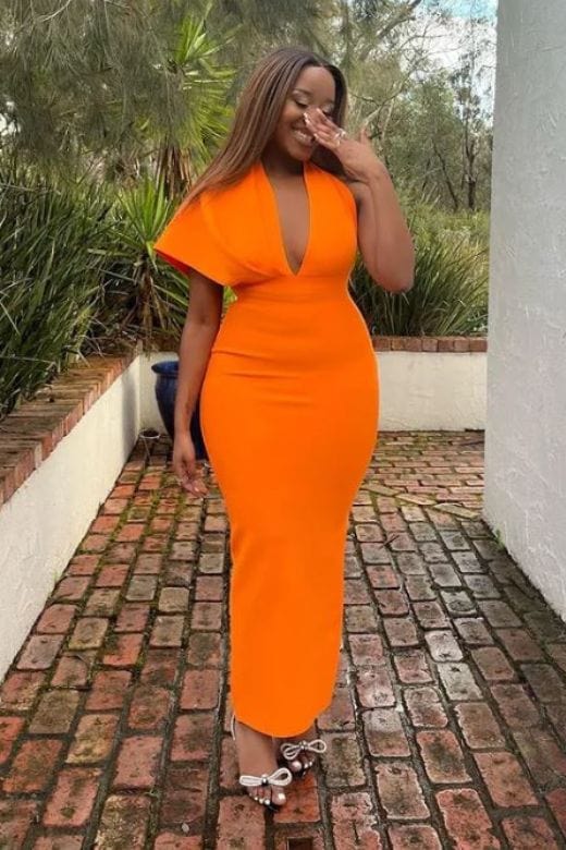 Blake Bandage Maxi Dress - Apricot Orange (Sale)