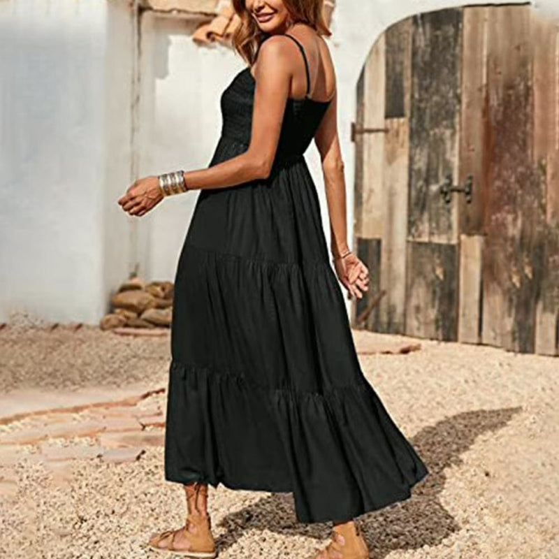 Sleeveless Spaghetti Strap Casual Long Dress