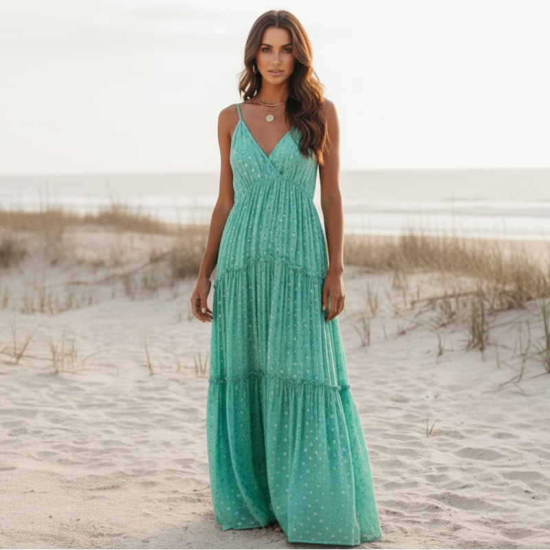 Boho Beach Hut Dress, Maxi Dress Bohemian Floral Maxi Sundress
