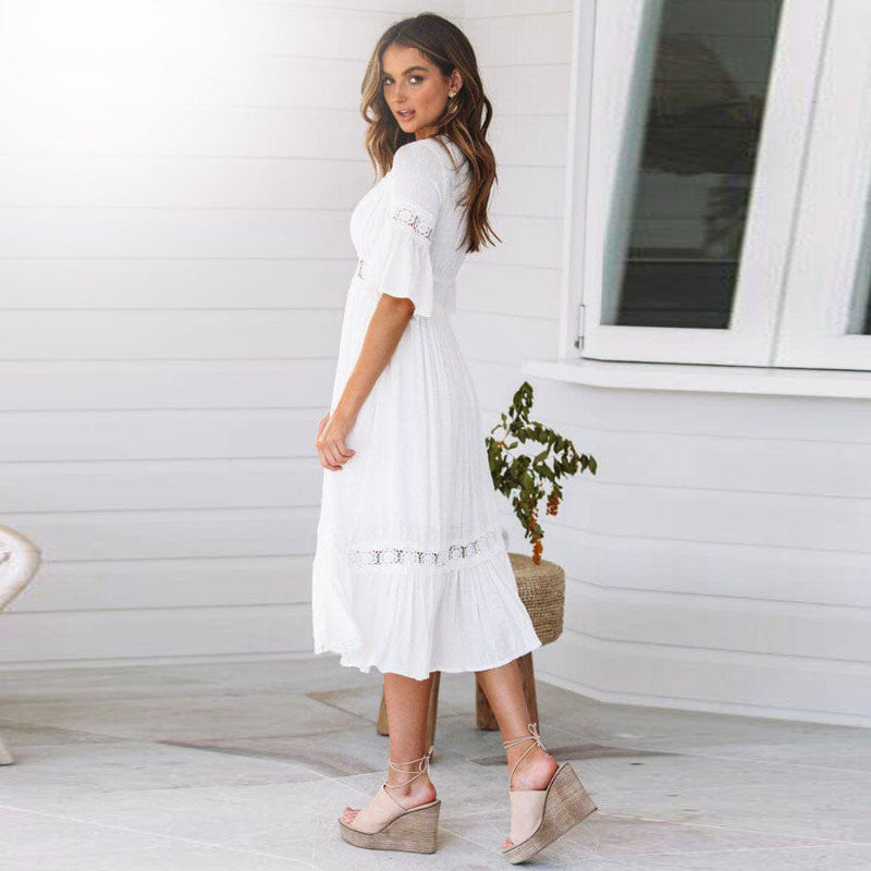 White Boho Dress