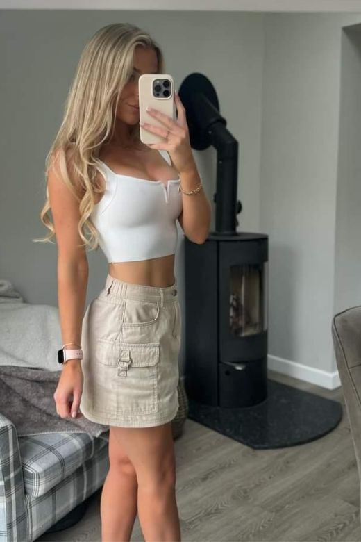 Brooke Bandage Crop Top - White Pearl