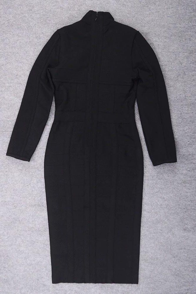 Brooke Long Sleeve Bandage Dress - Classic Black (Sale)