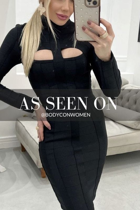 Brooke Long Sleeve Bandage Dress - Classic Black (Sale)