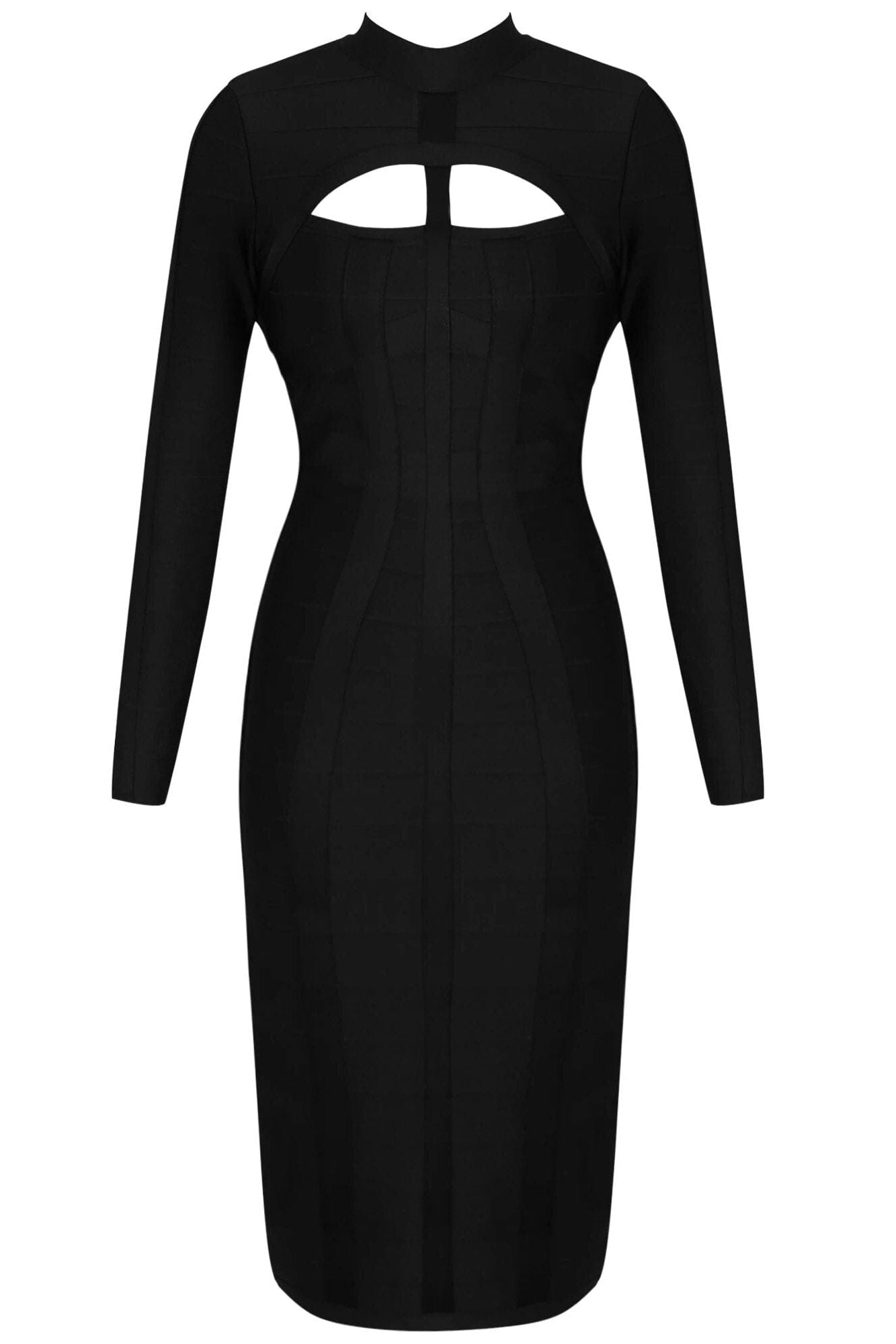 Brooke Long Sleeve Bandage Dress - Classic Black (Sale)