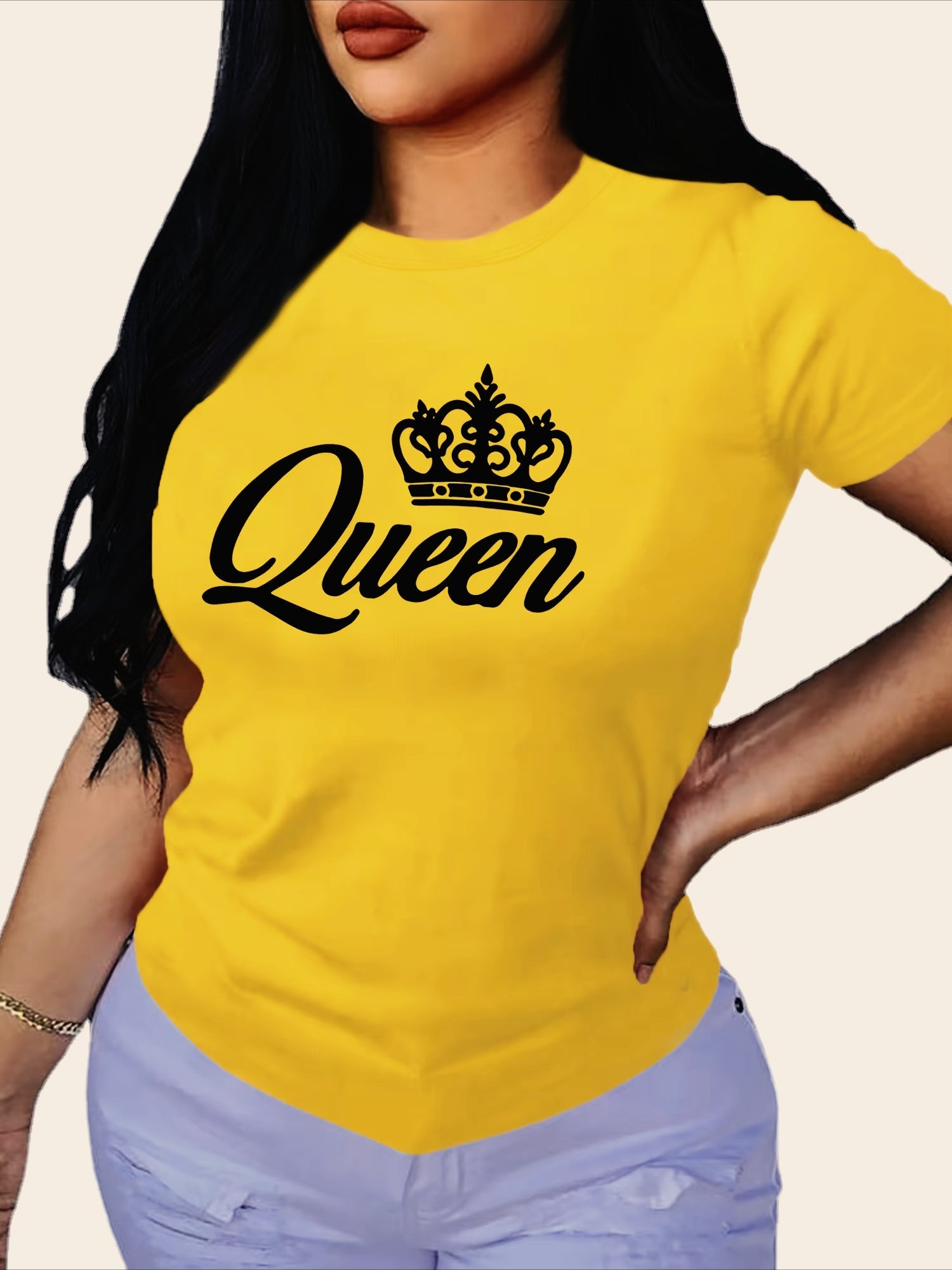 Printed Loose Black Design Tshirt