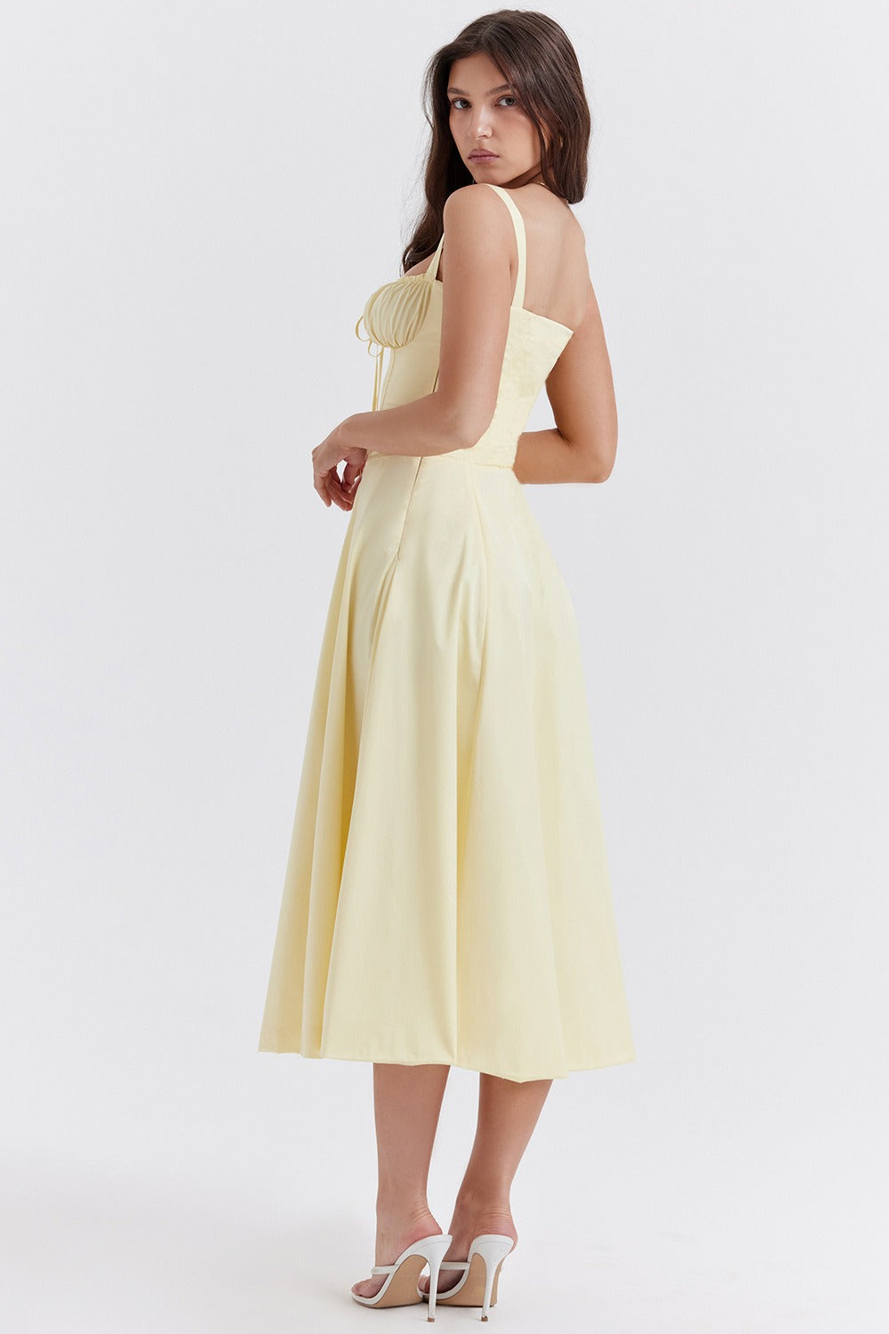 Side Slit Spaghetti Strap Romantic Prom Dress