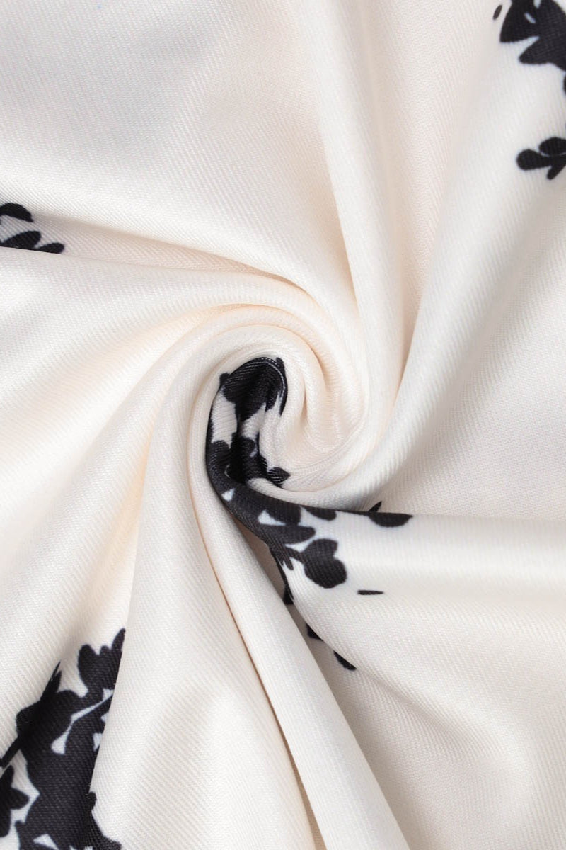 White Spaghetti Strap V Neck Lace Trim Ditsy Floral Print Slip Maxi Dress 9